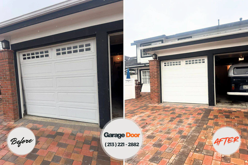 Before and after: garage door repair Allyn, WA